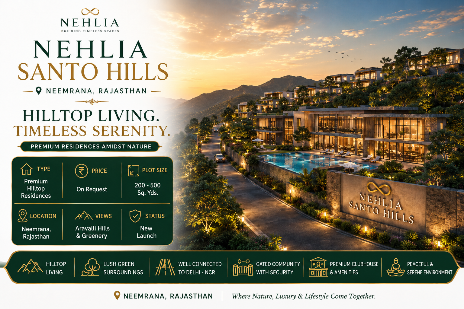 Nehlia Santo Hills - Luxury Farmhouse Plots Neemrana